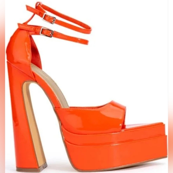 Fits like 7.5 Orange Platform Heel - Picture 4 of 9